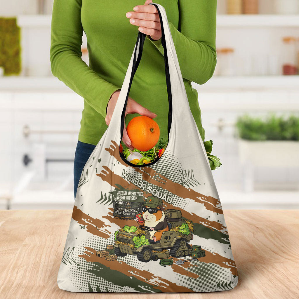 Wheek Squad Guinea Pig Grocery Bag Funny Military Tactical Camo Veggie Division Schematic
