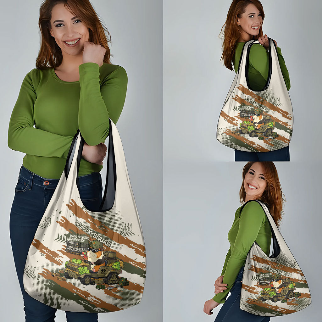 Wheek Squad Guinea Pig Grocery Bag Funny Military Tactical Camo Veggie Division Schematic
