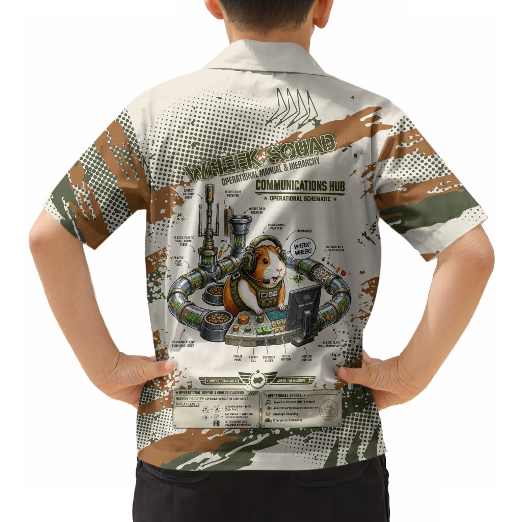 Wheek Squad Guinea Pig Hawaiian Shirt Funny Military Tactical Camo Veggie Division Schematic