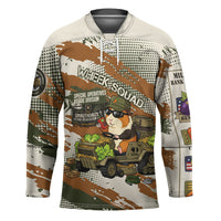 Wheek Squad Guinea Pig Hockey Jersey Funny Military Tactical Camo Veggie Division Schematic
