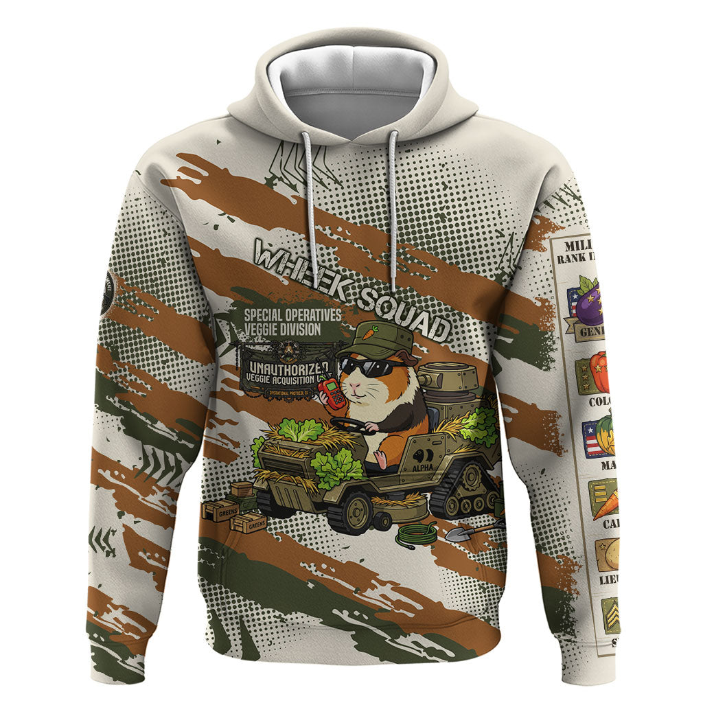 Wheek Squad Guinea Pig Hoodie Funny Military Tactical Camo Veggie Division Schematic