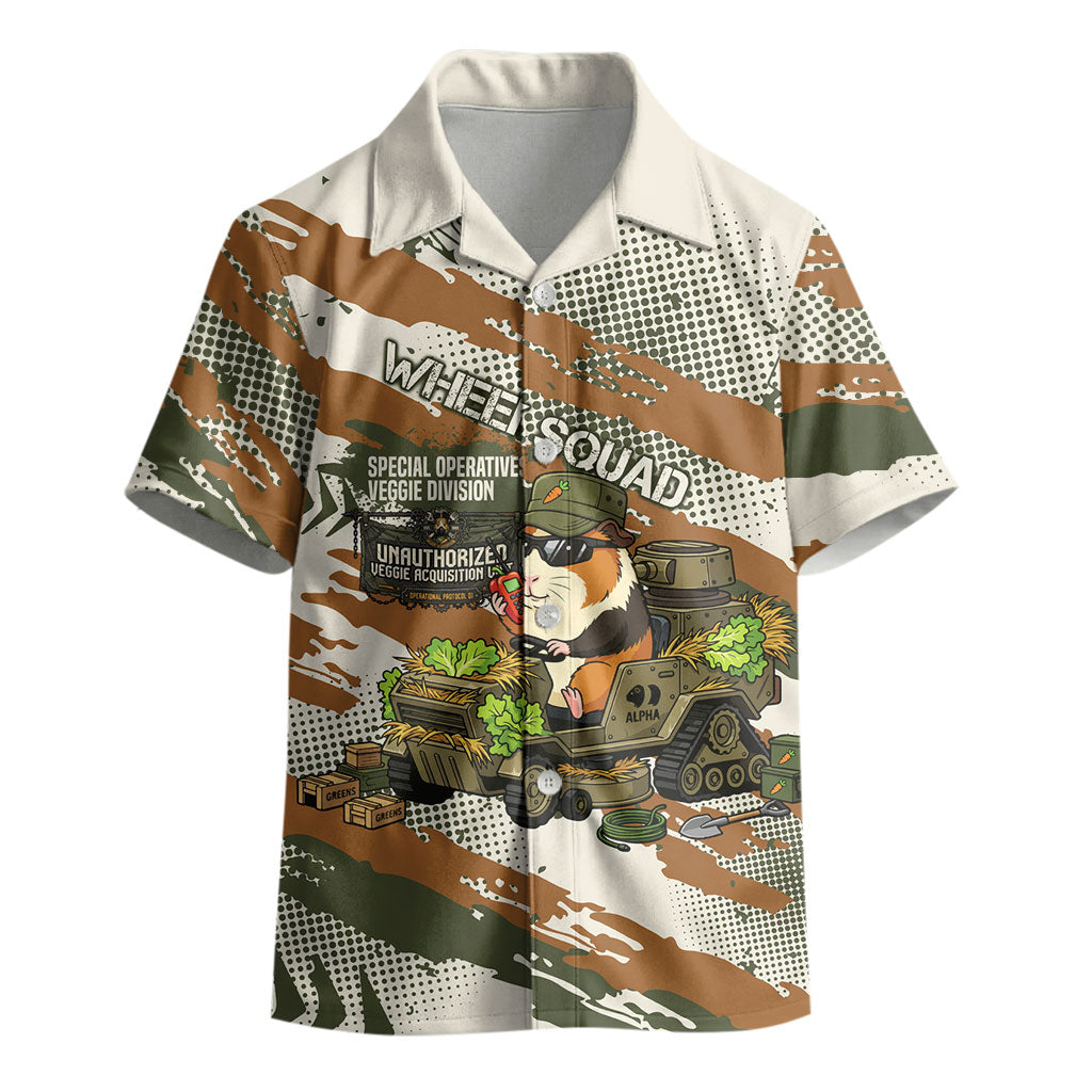Wheek Squad Guinea Pig Kid Hawaiian Shirt Funny Military Tactical Camo Veggie Division Schematic