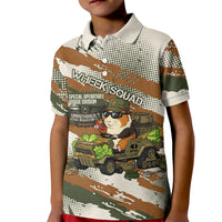 Wheek Squad Guinea Pig Kid Polo Shirt Funny Military Tactical Camo Veggie Division Schematic