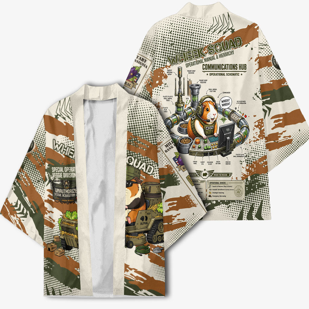 Wheek Squad Guinea Pig Kimono Funny Military Tactical Camo Veggie Division Schematic