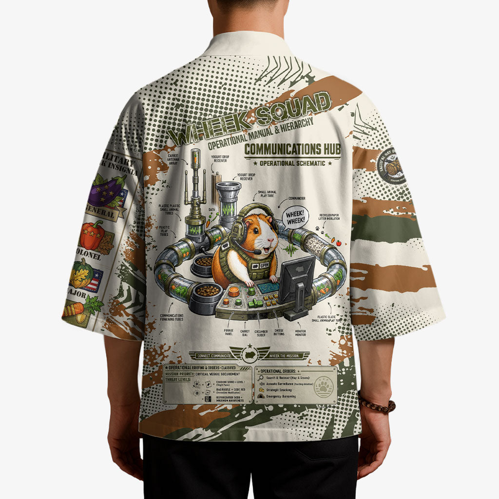 Wheek Squad Guinea Pig Kimono Funny Military Tactical Camo Veggie Division Schematic