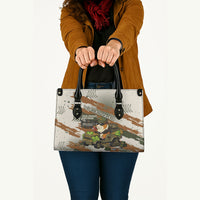 Wheek Squad Guinea Pig Leather Bag Funny Military Tactical Camo Veggie Division Schematic