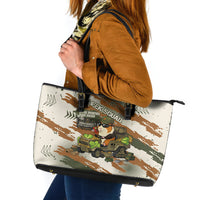 Wheek Squad Guinea Pig Leather Tote Bag Funny Military Tactical Camo Veggie Division Schematic