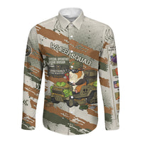 Wheek Squad Guinea Pig Long Sleeve Button Shirt Funny Military Tactical Camo Veggie Division Schematic