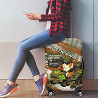 Wheek Squad Guinea Pig Luggage Cover Funny Military Tactical Camo Veggie Division Schematic
