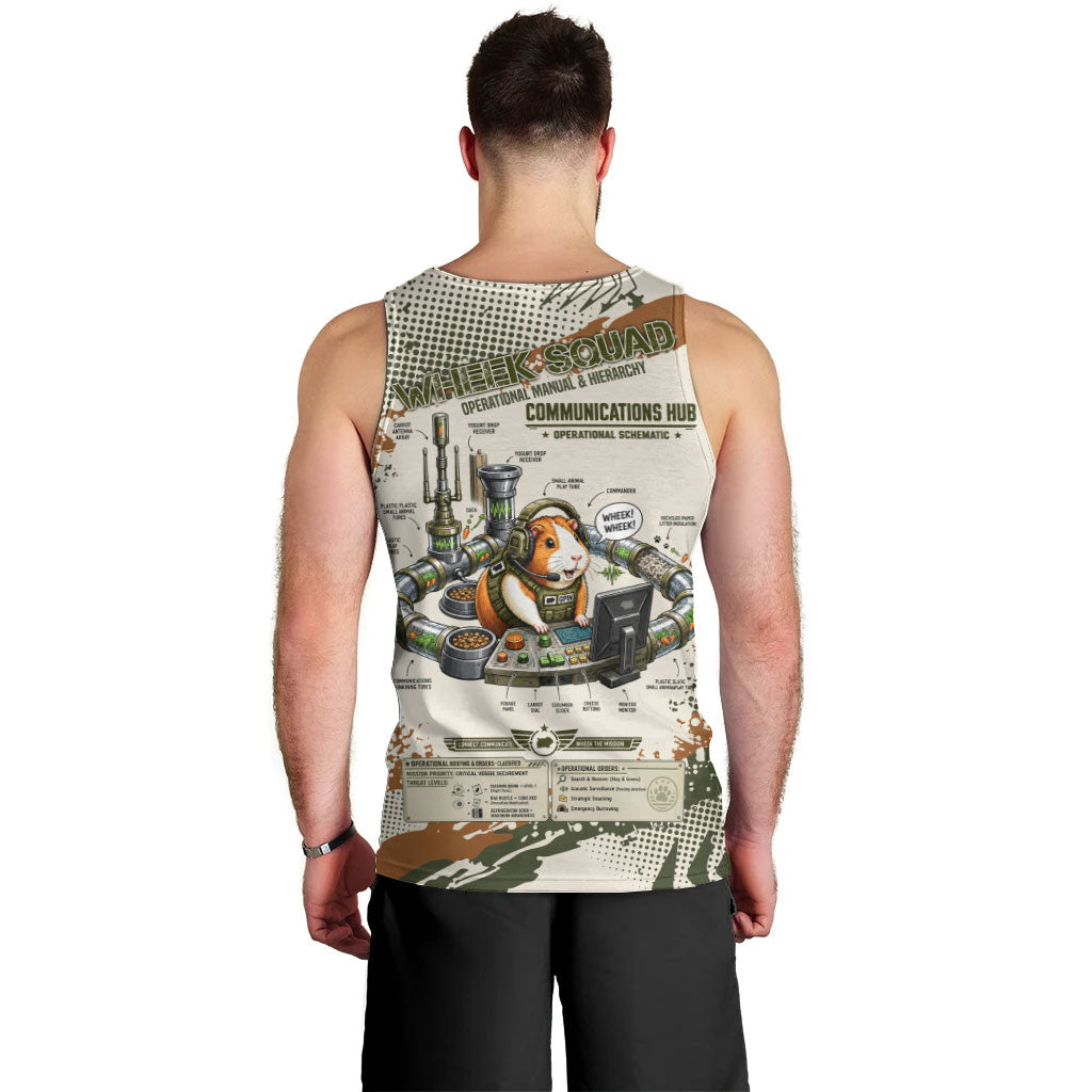 Wheek Squad Guinea Pig Men Tank Top Funny Military Tactical Camo Veggie Division Schematic
