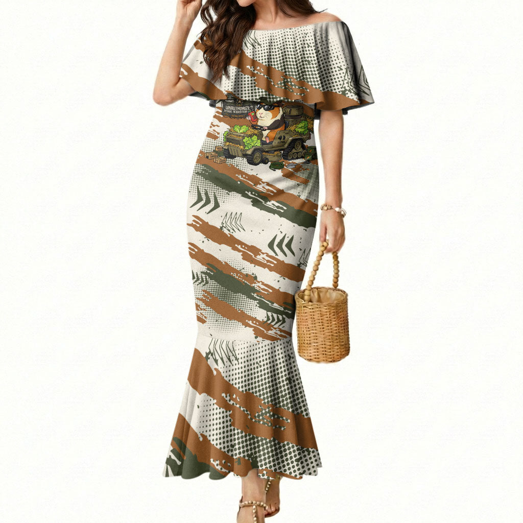 Wheek Squad Guinea Pig Mermaid Dress Funny Military Tactical Camo Veggie Division Schematic