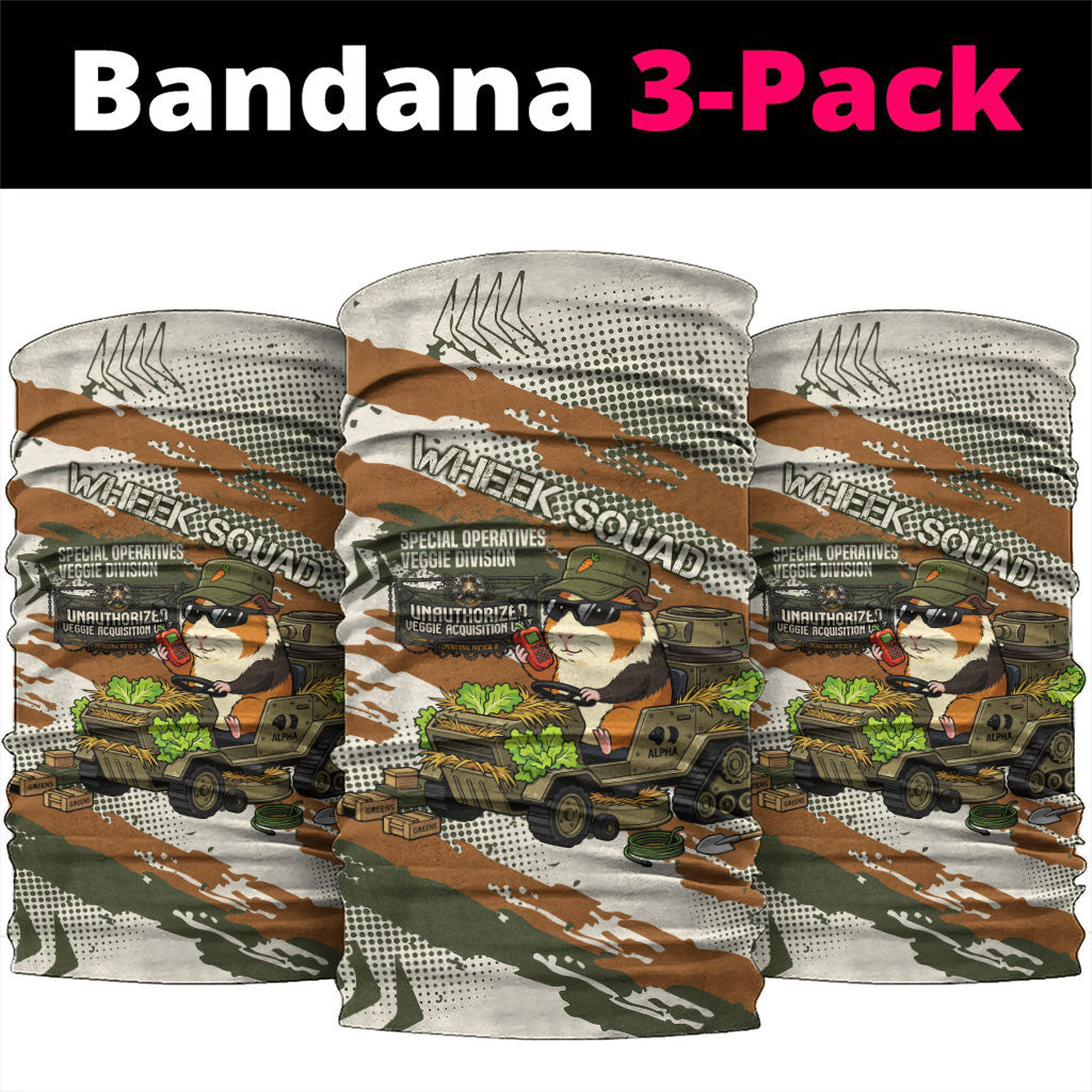 Wheek Squad Guinea Pig Neck Gaiter Funny Military Tactical Camo Veggie Division Schematic