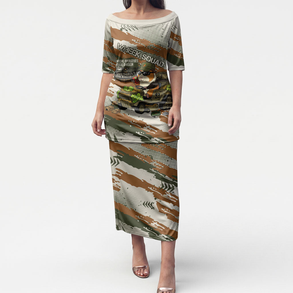 Wheek Squad Guinea Pig Puletasi Funny Military Tactical Camo Veggie Division Schematic
