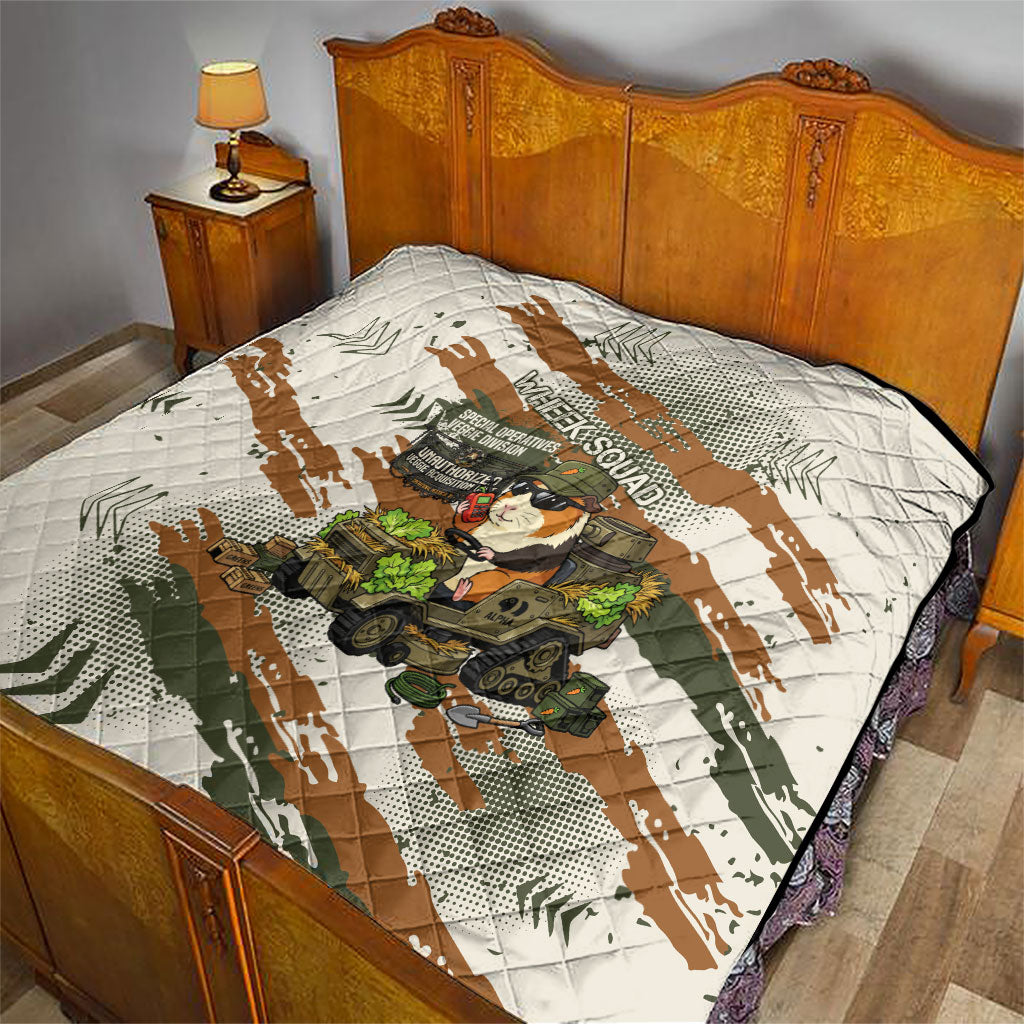 Wheek Squad Guinea Pig Quilt Funny Military Tactical Camo Veggie Division Schematic