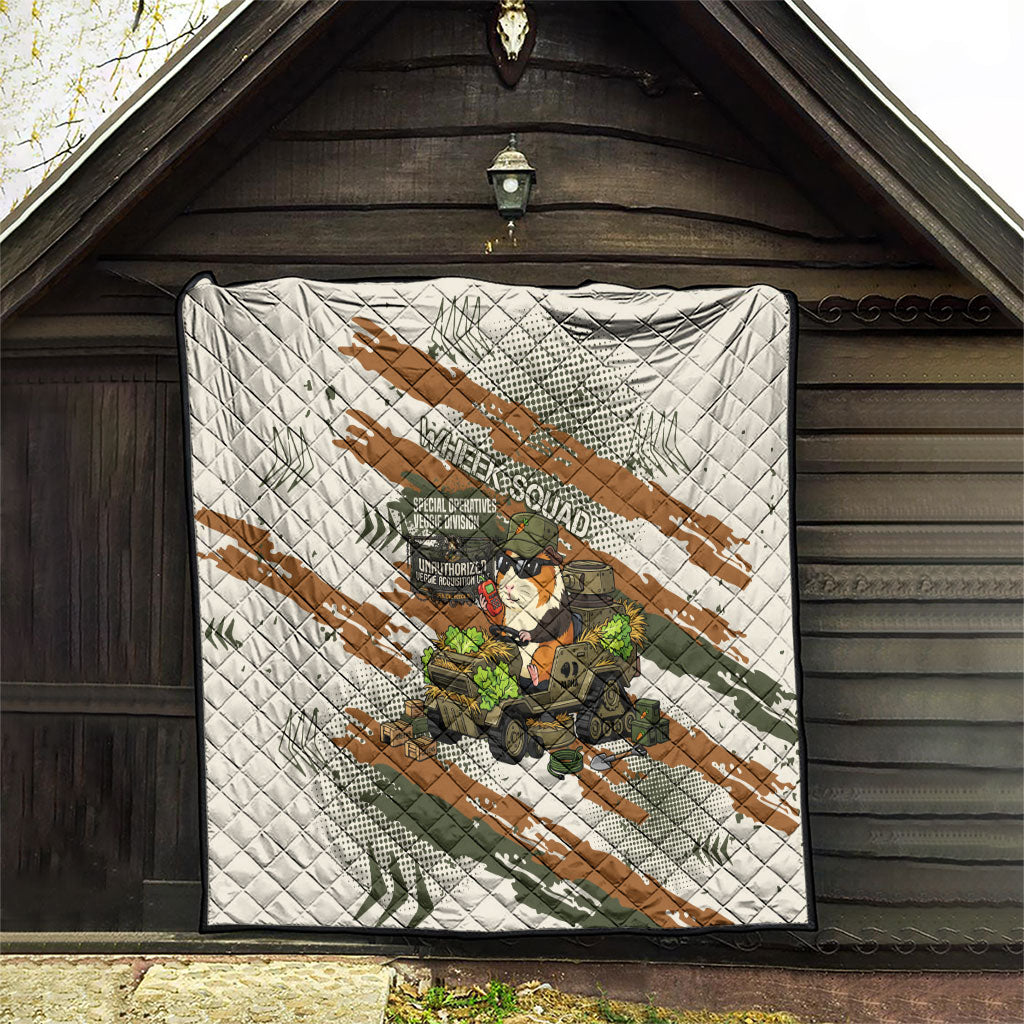 Wheek Squad Guinea Pig Quilt Funny Military Tactical Camo Veggie Division Schematic