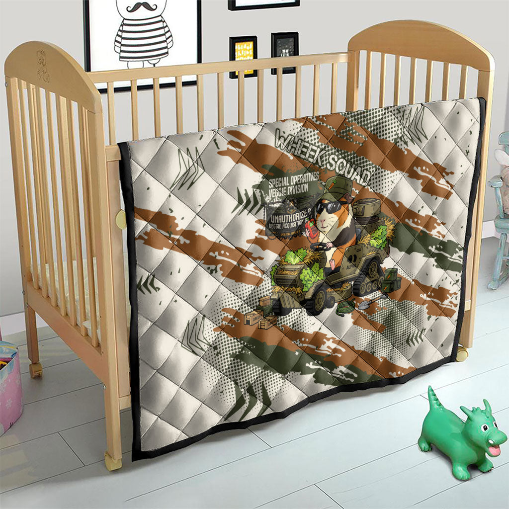 Wheek Squad Guinea Pig Quilt Funny Military Tactical Camo Veggie Division Schematic