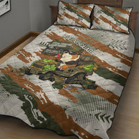 Wheek Squad Guinea Pig Quilt Bed Set Funny Military Tactical Camo Veggie Division Schematic