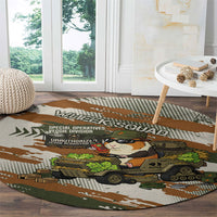 Wheek Squad Guinea Pig Round Carpet Funny Military Tactical Camo Veggie Division Schematic
