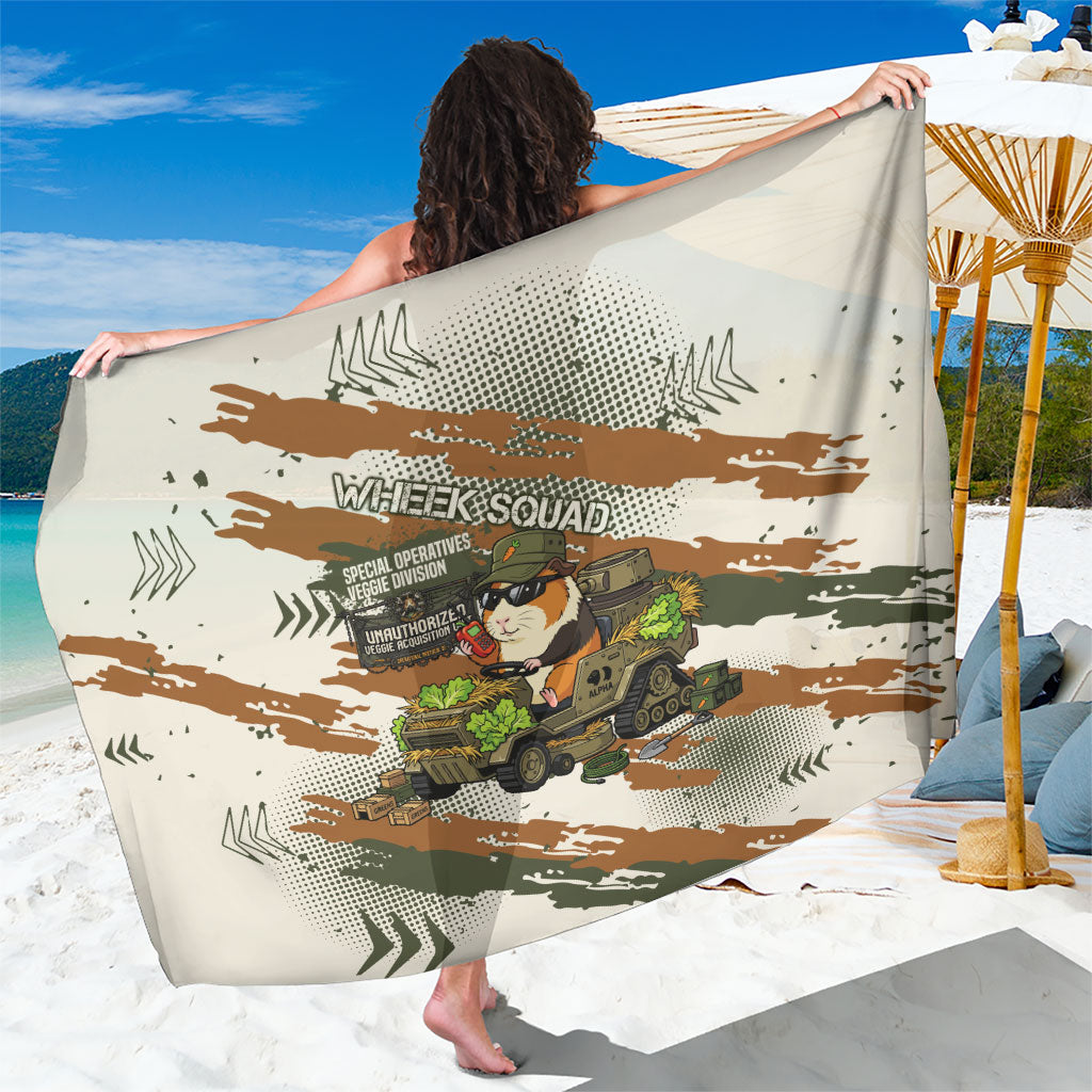 Wheek Squad Guinea Pig Sarong Funny Military Tactical Camo Veggie Division Schematic