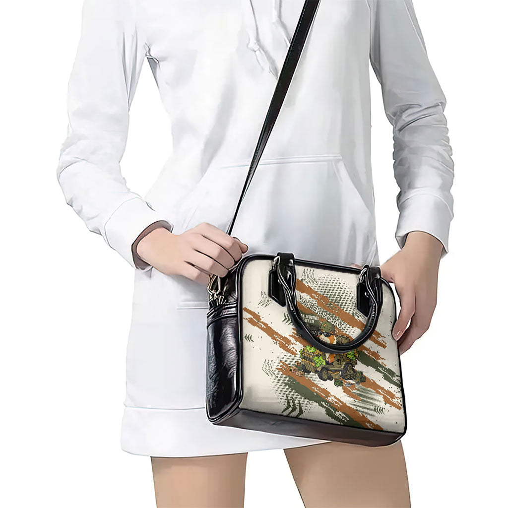 Wheek Squad Guinea Pig Shoulder Handbag Funny Military Tactical Camo Veggie Division Schematic
