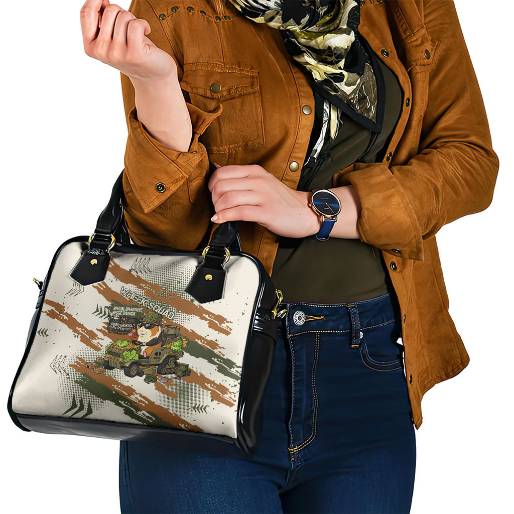 Wheek Squad Guinea Pig Shoulder Handbag Funny Military Tactical Camo Veggie Division Schematic