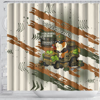 Wheek Squad Guinea Pig Shower Curtain Funny Military Tactical Camo Veggie Division Schematic