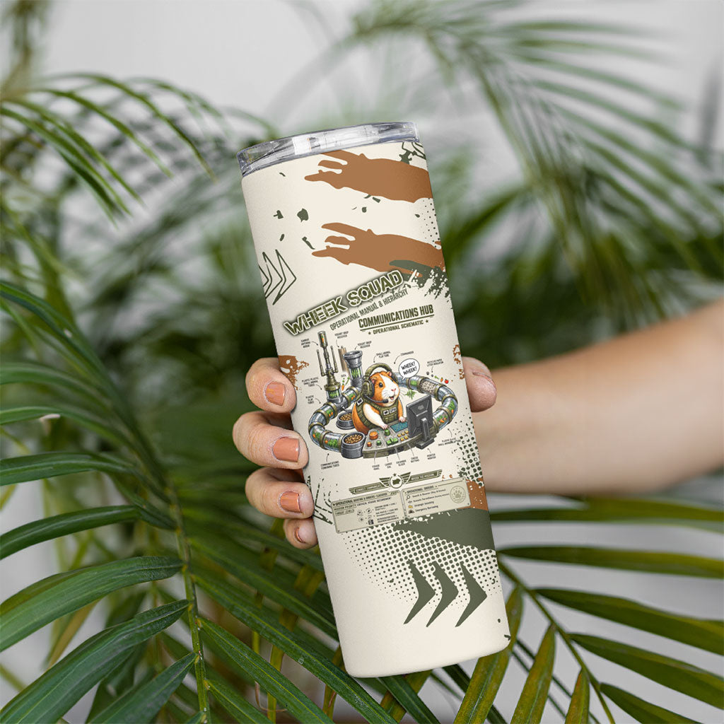 Wheek Squad Guinea Pig Skinny Tumbler Funny Military Tactical Camo Veggie Division Schematic