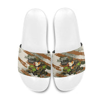 Wheek Squad Guinea Pig Slide Sandals Funny Military Tactical Camo Veggie Division Schematic