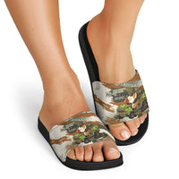 Wheek Squad Guinea Pig Slide Sandals Funny Military Tactical Camo Veggie Division Schematic