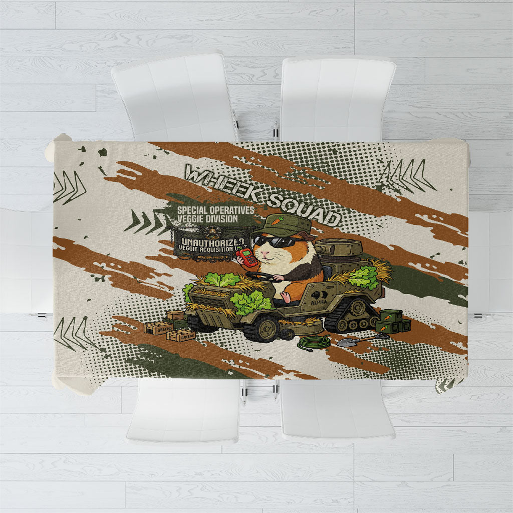 Wheek Squad Guinea Pig Tablecloth Funny Military Tactical Camo Veggie Division Schematic