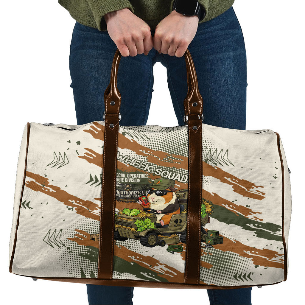 Wheek Squad Guinea Pig Travel Bag Funny Military Tactical Camo Veggie Division Schematic