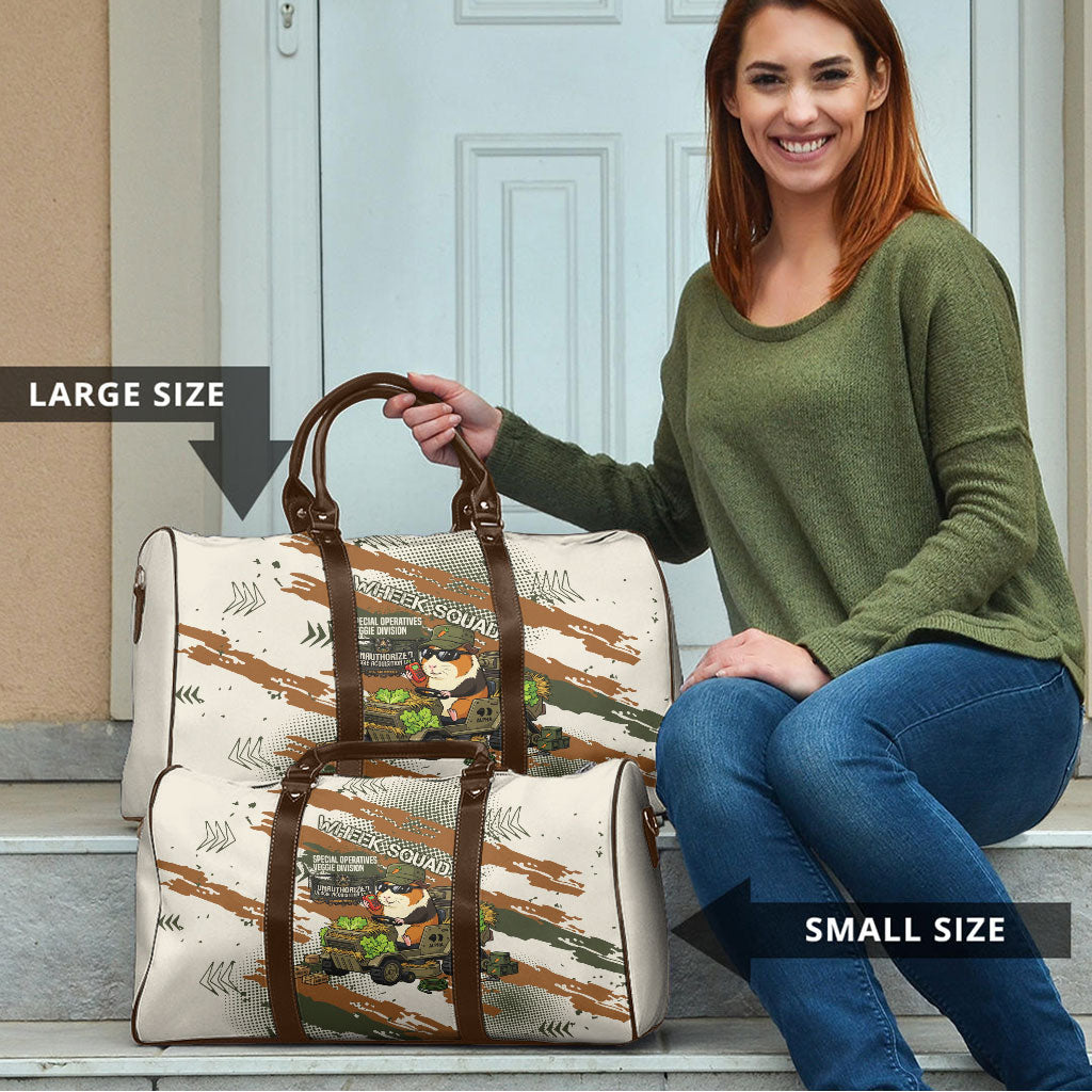 Wheek Squad Guinea Pig Travel Bag Funny Military Tactical Camo Veggie Division Schematic