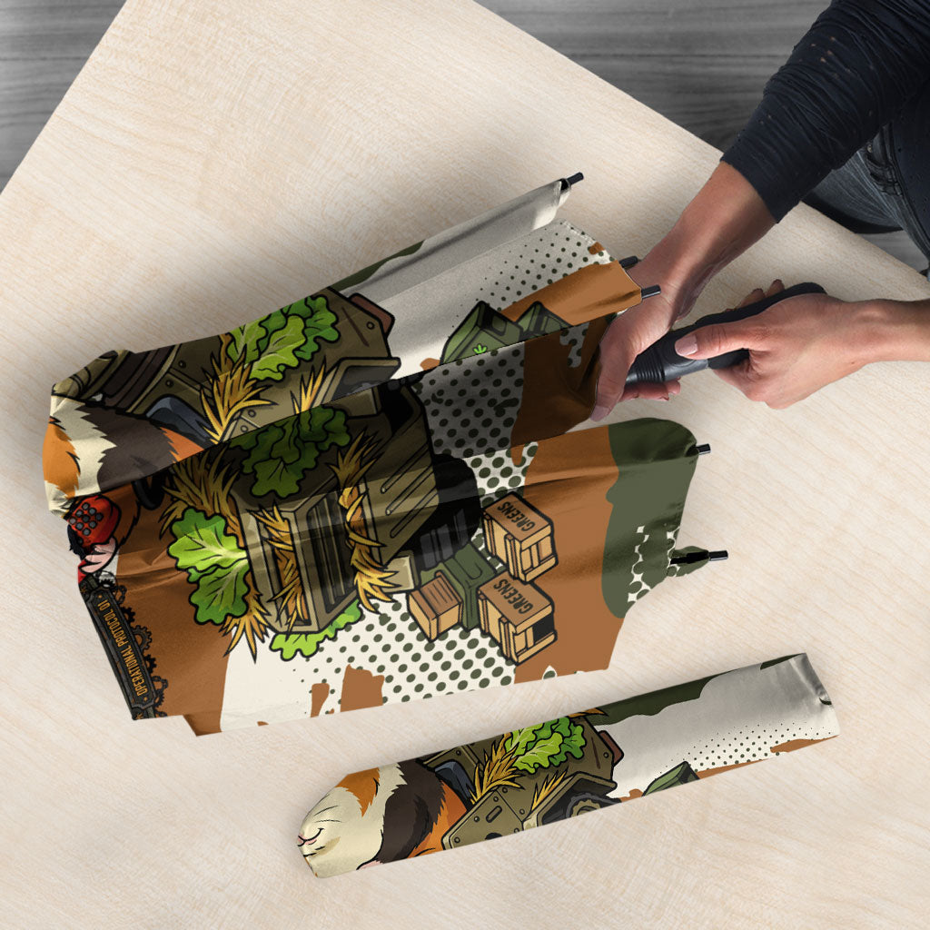 Wheek Squad Guinea Pig Umbrella Funny Military Tactical Camo Veggie Division Schematic