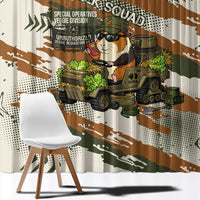 Wheek Squad Guinea Pig Window Curtain Funny Military Tactical Camo Veggie Division Schematic