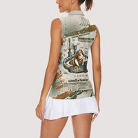 Wheek Squad Guinea Pig Women Sleeveless Polo Shirt Funny Military Tactical Camo Veggie Division Schematic