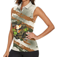 Wheek Squad Guinea Pig Women Sleeveless Polo Shirt Funny Military Tactical Camo Veggie Division Schematic