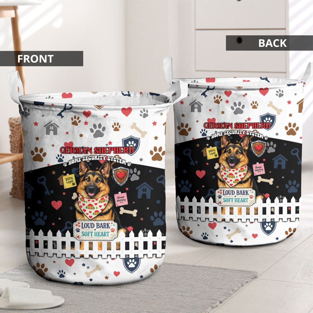 German Shepherd Home Security With A Heart Laundry Basket Officer Loyal Guard Dog Best Friend Mascot
