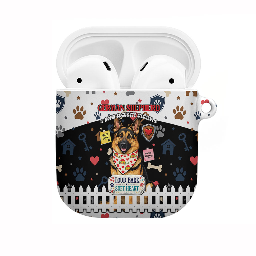 German Shepherd Home Security With A Heart AirPods Case Officer Loyal Guard Dog Best Friend Mascot