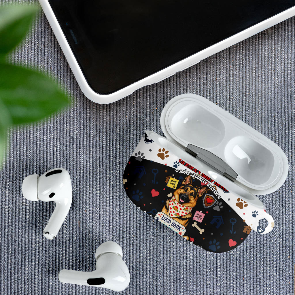 German Shepherd Home Security With A Heart AirPods Case Officer Loyal Guard Dog Best Friend Mascot