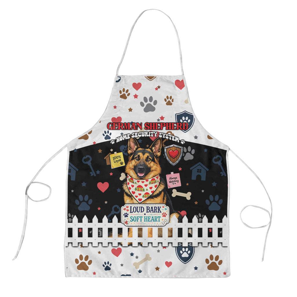 German Shepherd Home Security With A Heart Apron Officer Loyal Guard Dog Best Friend Mascot
