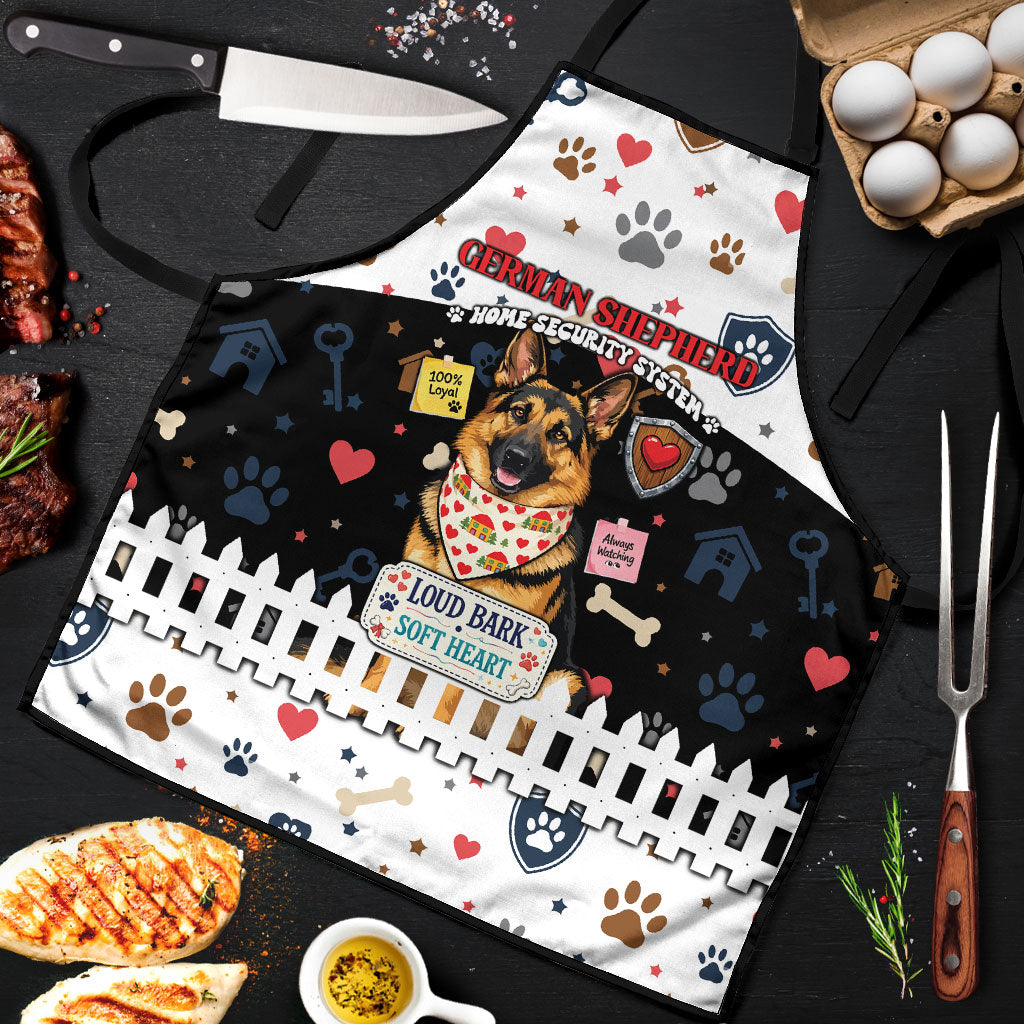 German Shepherd Home Security With A Heart Apron Officer Loyal Guard Dog Best Friend Mascot