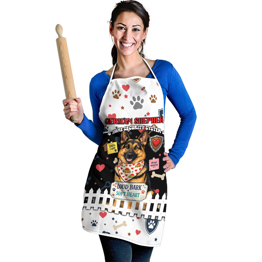 German Shepherd Home Security With A Heart Apron Officer Loyal Guard Dog Best Friend Mascot