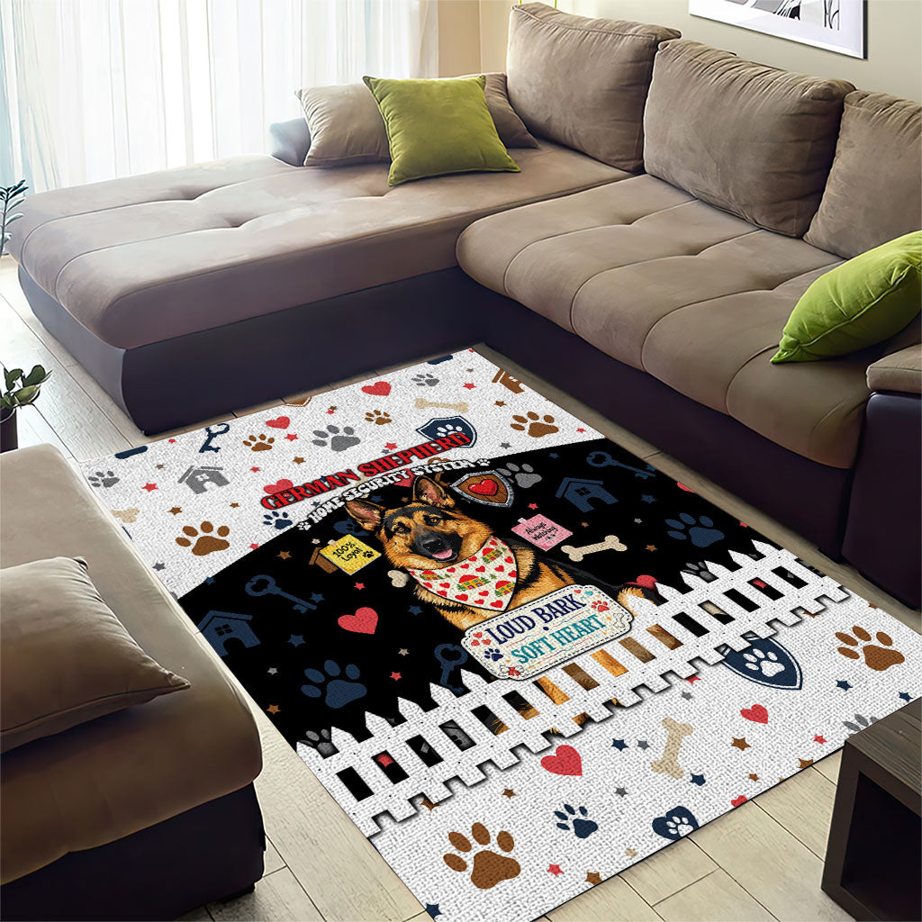 German Shepherd Home Security With A Heart Area Rug Officer Loyal Guard Dog Best Friend Mascot