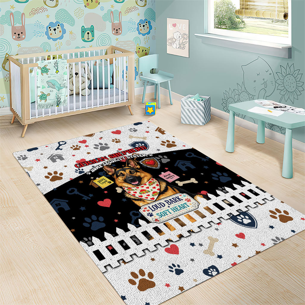 German Shepherd Home Security With A Heart Area Rug Officer Loyal Guard Dog Best Friend Mascot