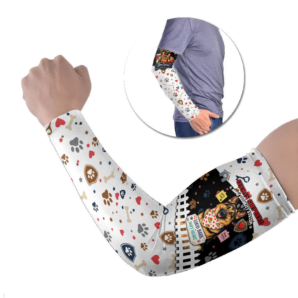German Shepherd Home Security With A Heart Arm Sleeves Officer Loyal Guard Dog Best Friend Mascot