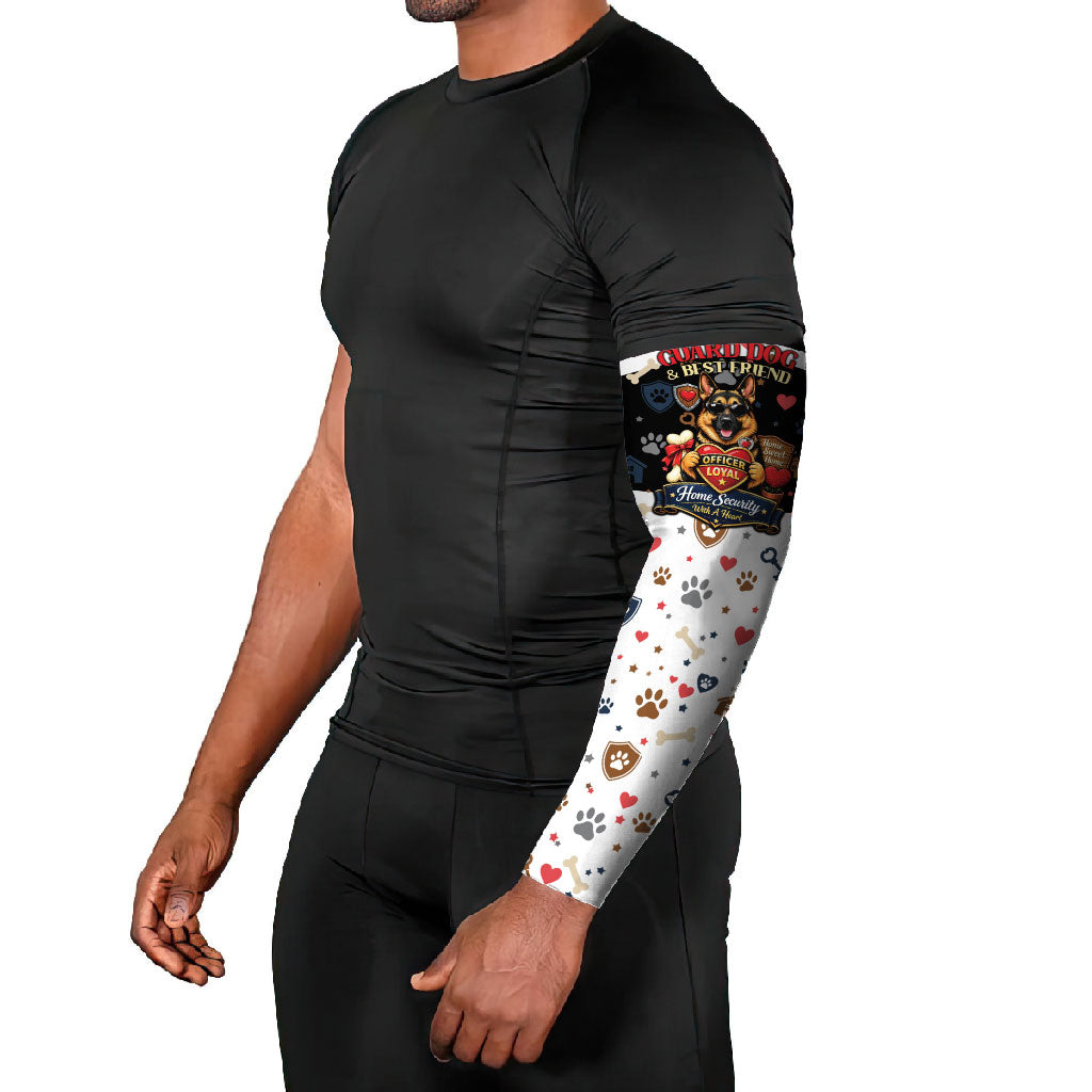 German Shepherd Home Security With A Heart Arm Sleeves Officer Loyal Guard Dog Best Friend Mascot