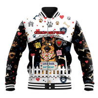 German Shepherd Home Security With A Heart Baseball Jacket Officer Loyal Guard Dog Best Friend Mascot