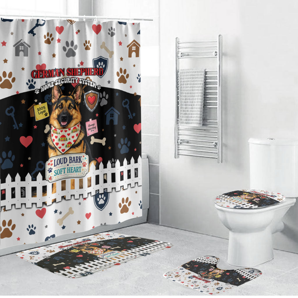German Shepherd Home Security With A Heart Bathroom Set Officer Loyal Guard Dog Best Friend Mascot