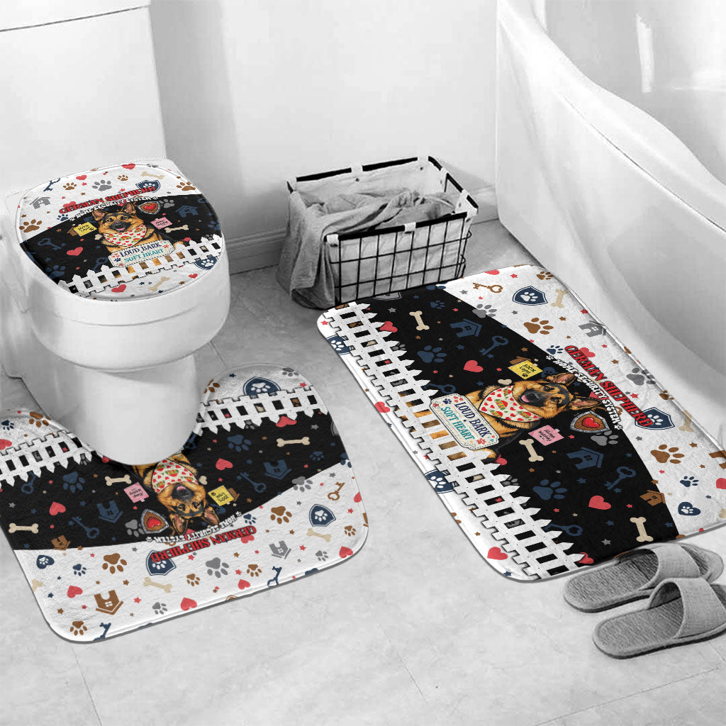 German Shepherd Home Security With A Heart Bathroom Set Officer Loyal Guard Dog Best Friend Mascot