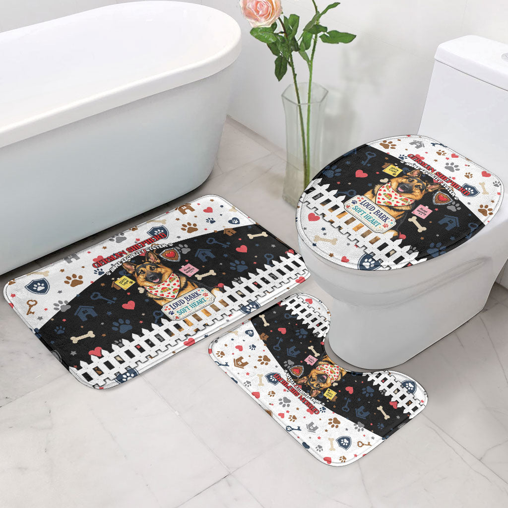 German Shepherd Home Security With A Heart Bathroom Set Officer Loyal Guard Dog Best Friend Mascot